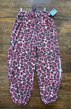 Pink & Dark Gray Leopard print jeggings with slit up the side