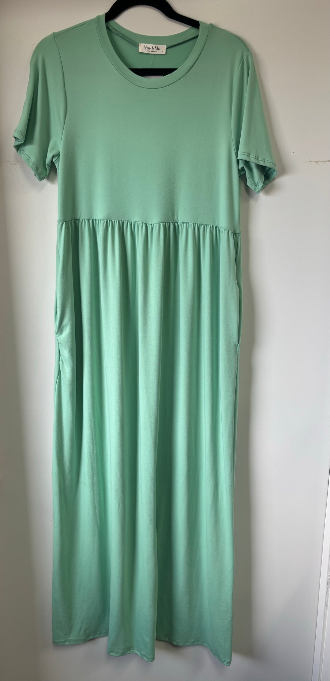 Mint green short sleeve dress