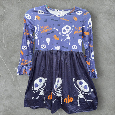 Purple Happy Halloween skeleton dress