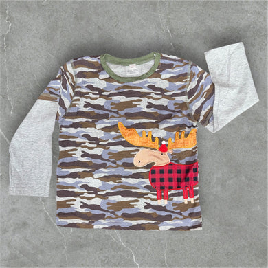 Camo moose long sleeve shirt
