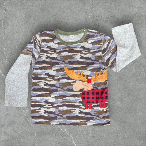Camo moose long sleeve shirt