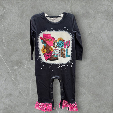 Cowgirl baby romper