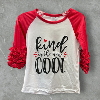 Kind is the new cool ruffle sleeve shirt