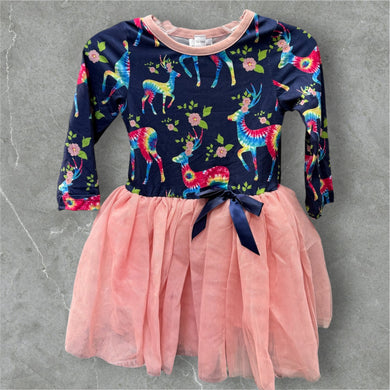 Tie dye deer tulle dress