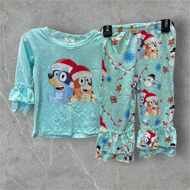 Bluey inspired Christmas ruffled outfit