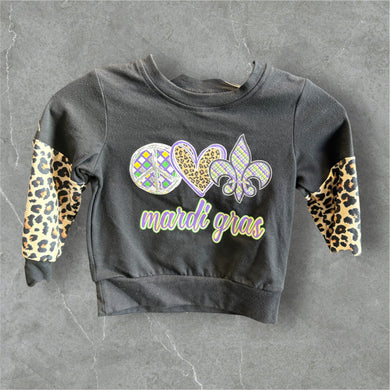 Mardi gras leopard long sleeve