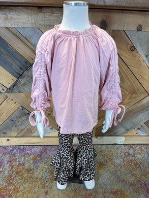 Mauve pink & leopard bell outfit