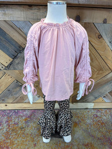 Mauve pink & leopard bell outfit