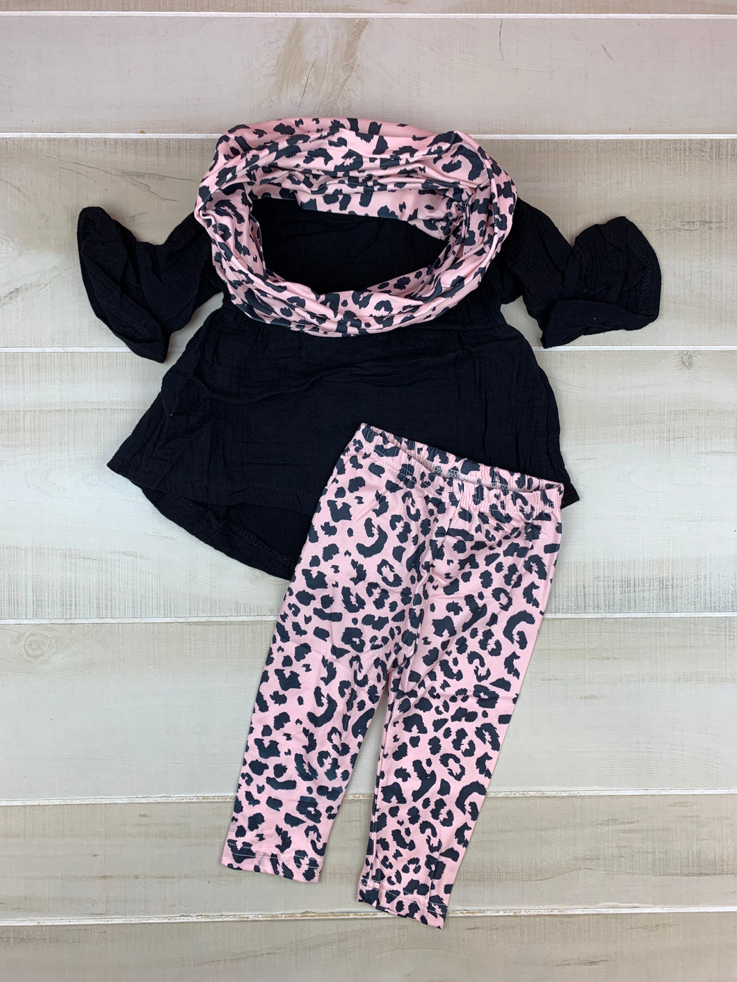 3 Piece black & leopard tunic outfit