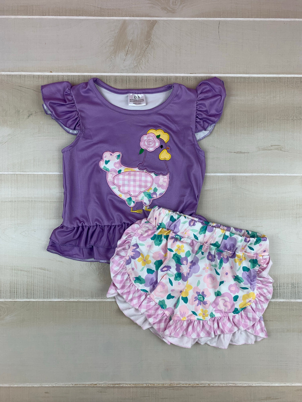 Ruffled floral chicken outfit